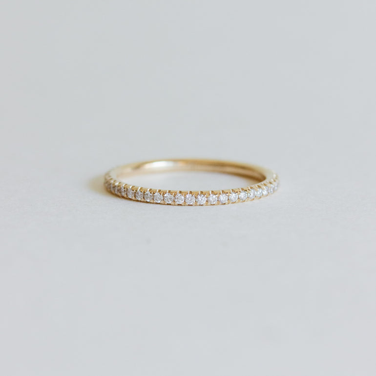 pave diamond wedding band