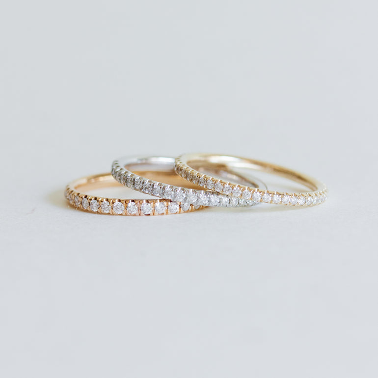 pave diamond wedding band