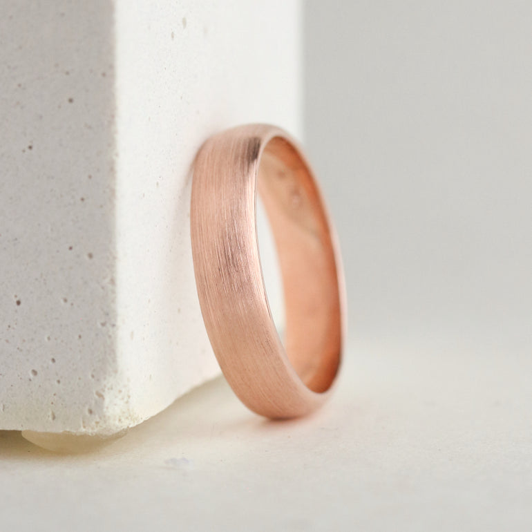 simple half round wedding band