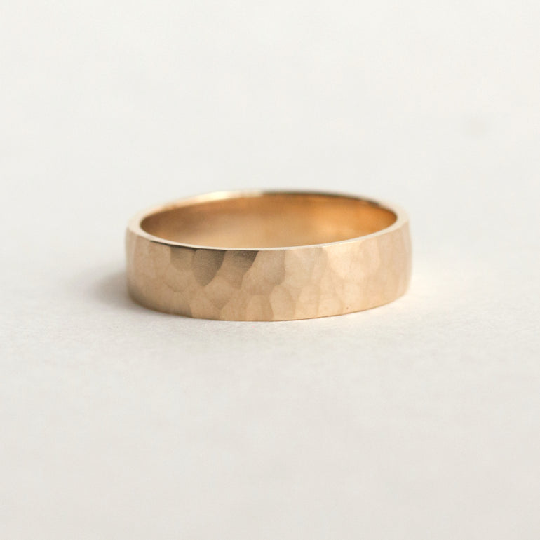 hammered texture wedding band