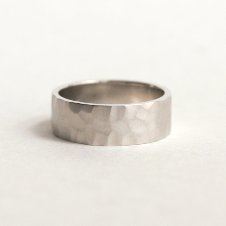 hammered matte texture wedding band