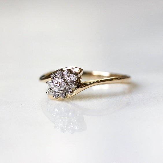 The Witherspoon Ring- Cluster Vintage Diamond Engagement Ring- EVORDEN