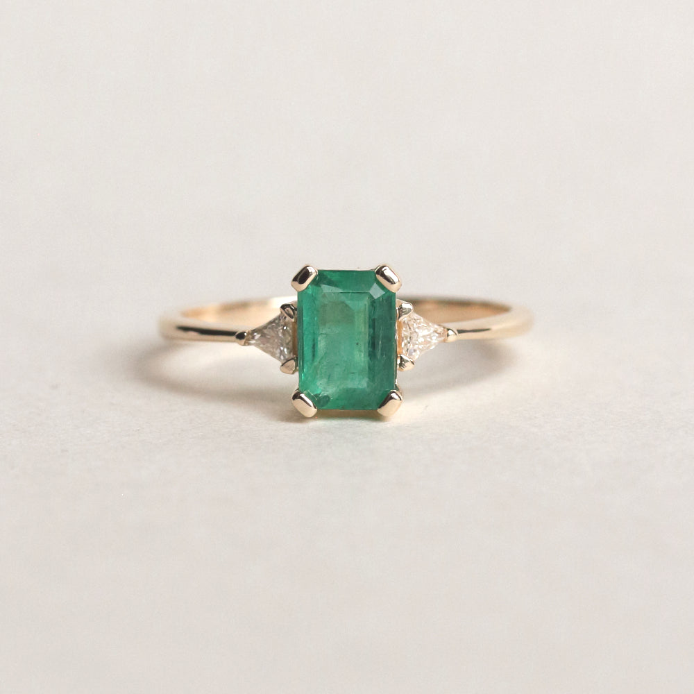 Emerald Cut Black Diamond Engagement Ring | Jolie Ring | Evorden