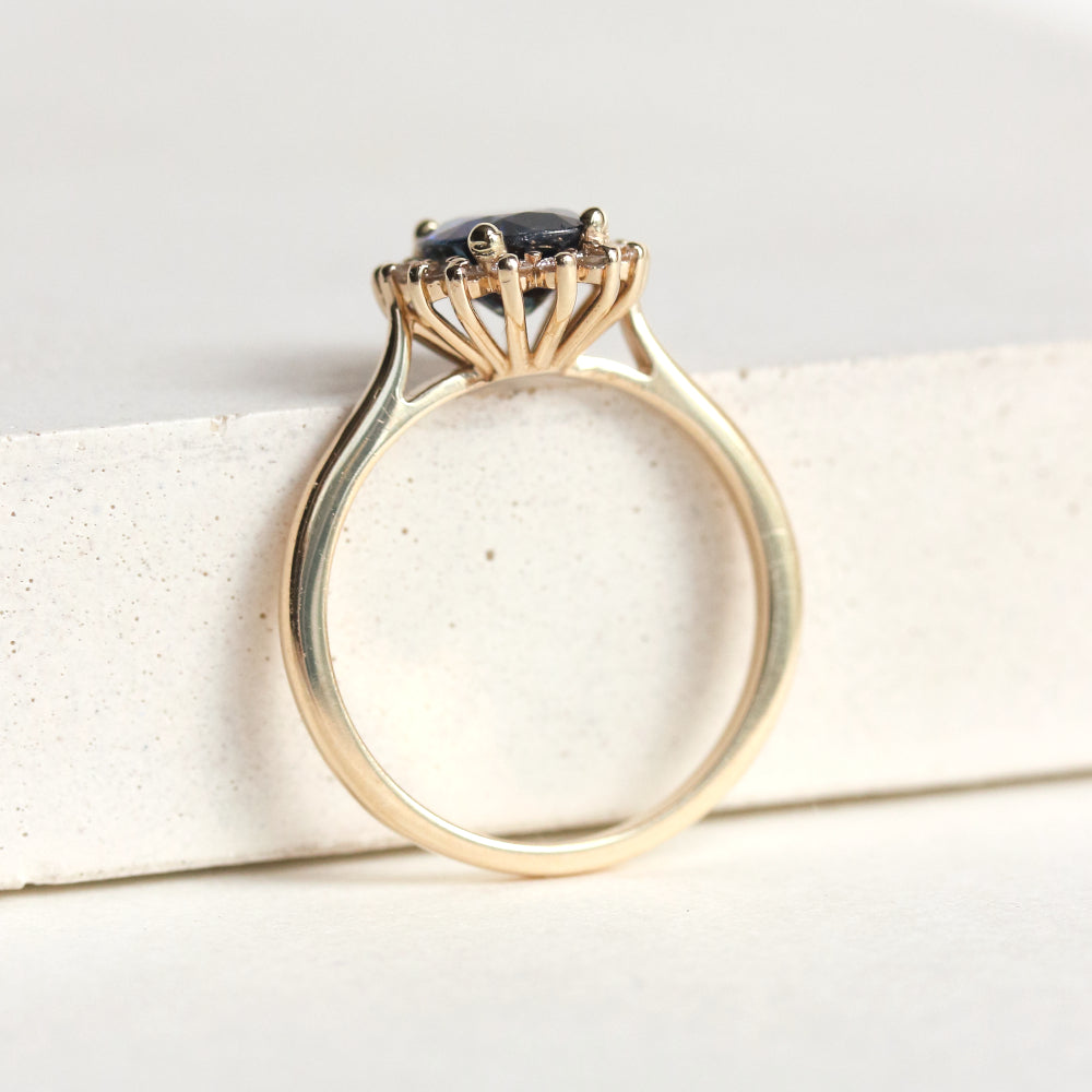 Navy blue sapphire on sale ring