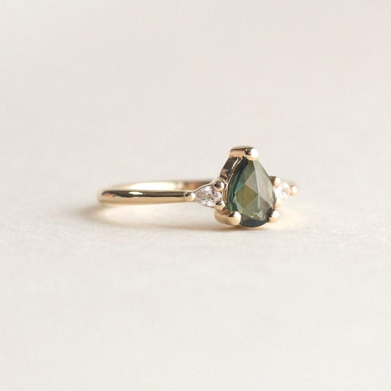 Pear Green Sapphire Engagement Ring | Marie Ring | Evorden