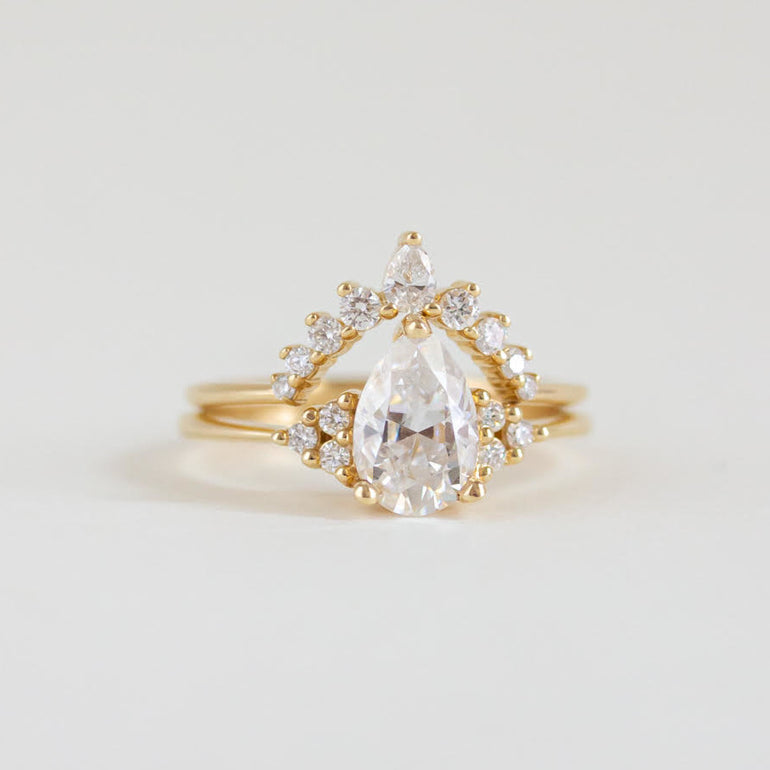 Pear Shaped Moissanite Engagement Ring 